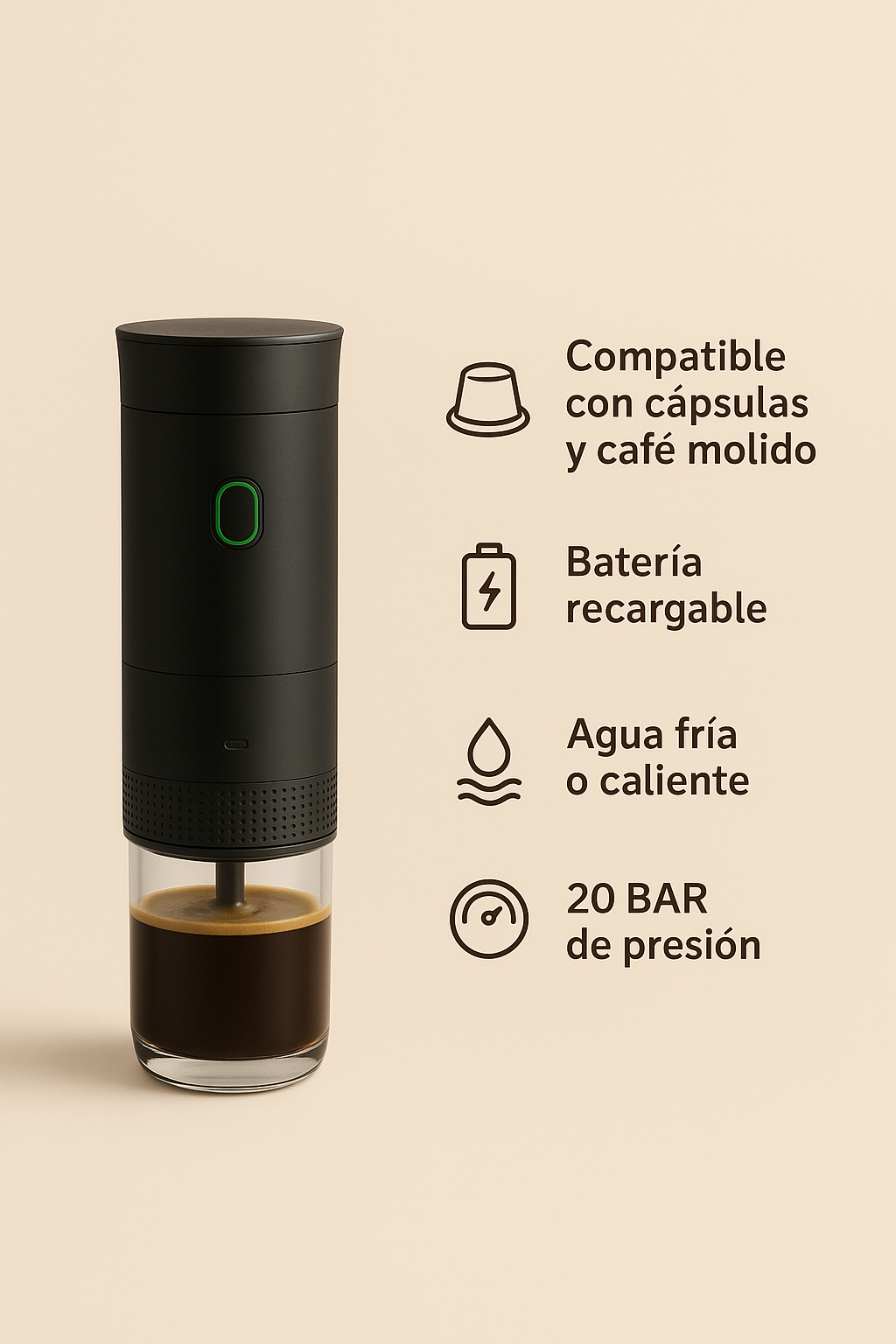 Oroma Barista – Cafetera Espresso Portátil 3 en 1.